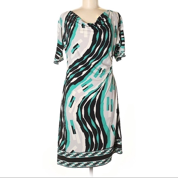 BCBGMAXAZRIA - 3/4 Sleeve PMJ Dress (Tide Multi) - Picture 1 of 6